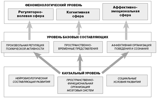 Рис 1. Трехкомпонентная модель анализа психического развития